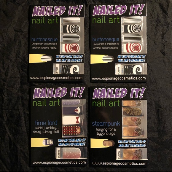 Set of 4 Geek Nail Wrap Art: Tim Burton, Doctor Who, Steampunk new - Picture 16 of 16